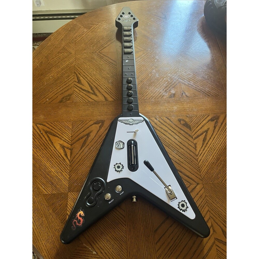 The Ant Commandos TAC Guitar-Shaped Controller Black and White (FOR PARTS)